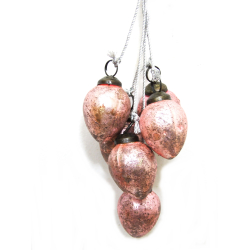 Jajo szklane wiszące różowe metaliczne komplet 6szt.